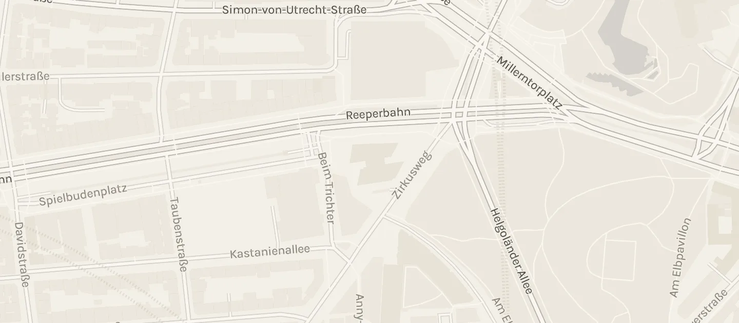 Karte: die Straßen um Mojo Club